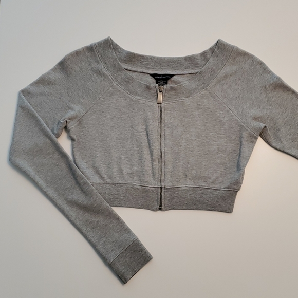 Moda International Tops - Moda International Gray Cropped Sweatshirt XS - RUNS SMALL
